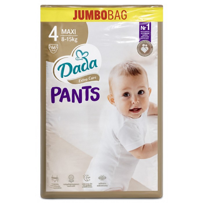 Підгузки-трусики дитячі Dada Extra Care Pants, розмір 4 (8–15 кг), 66 шт - 